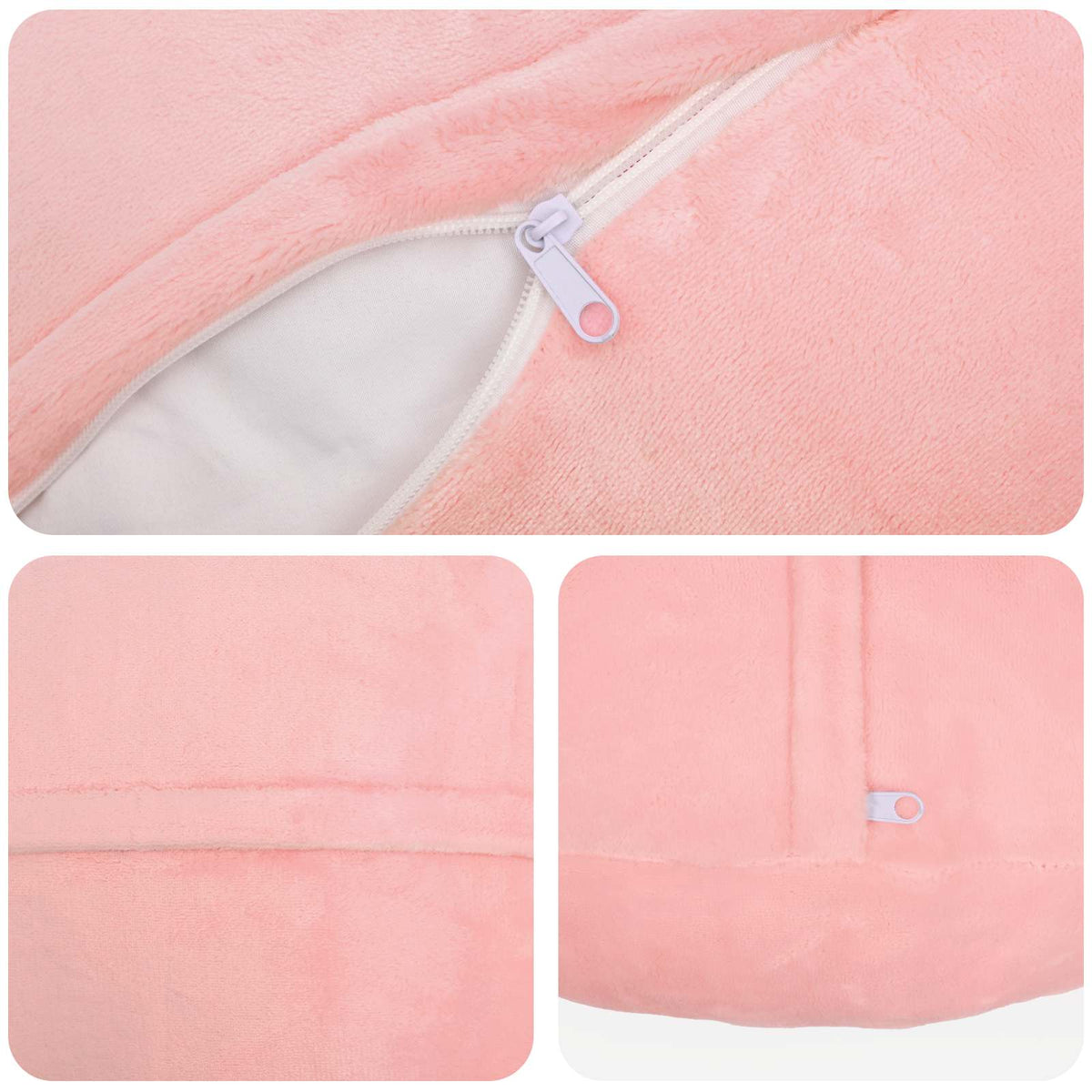Cushion Cover 6 pcs HEERLEN Pink Ø 60 cm Flannel