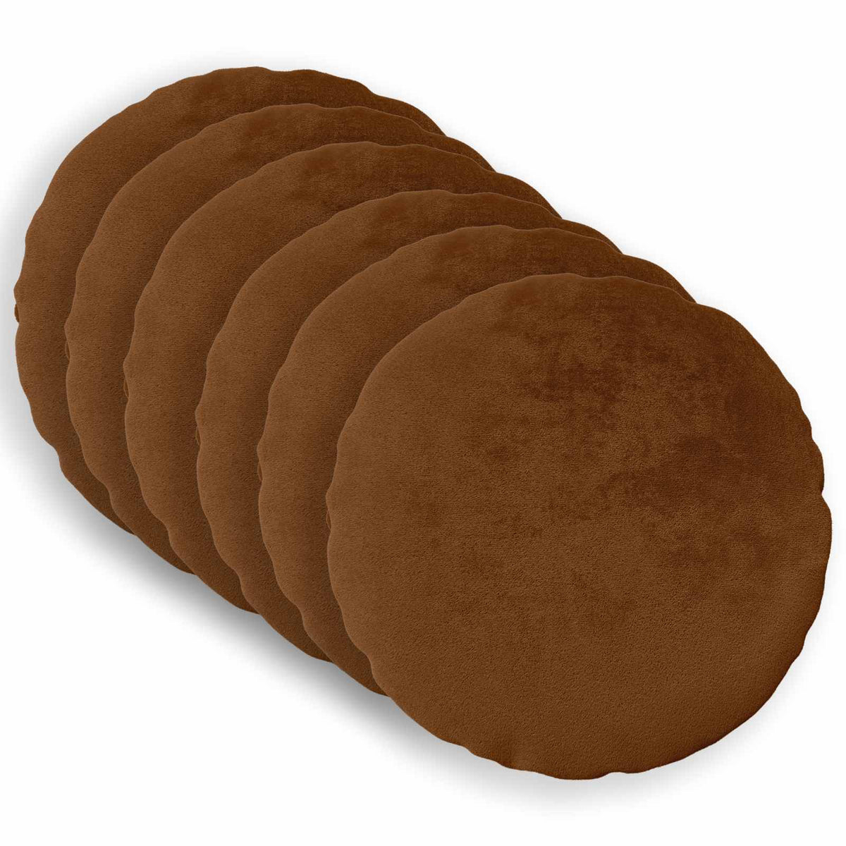 Cushion Cover 6 pcs HEERLEN Light Brown Dia. 60 cm Flannel