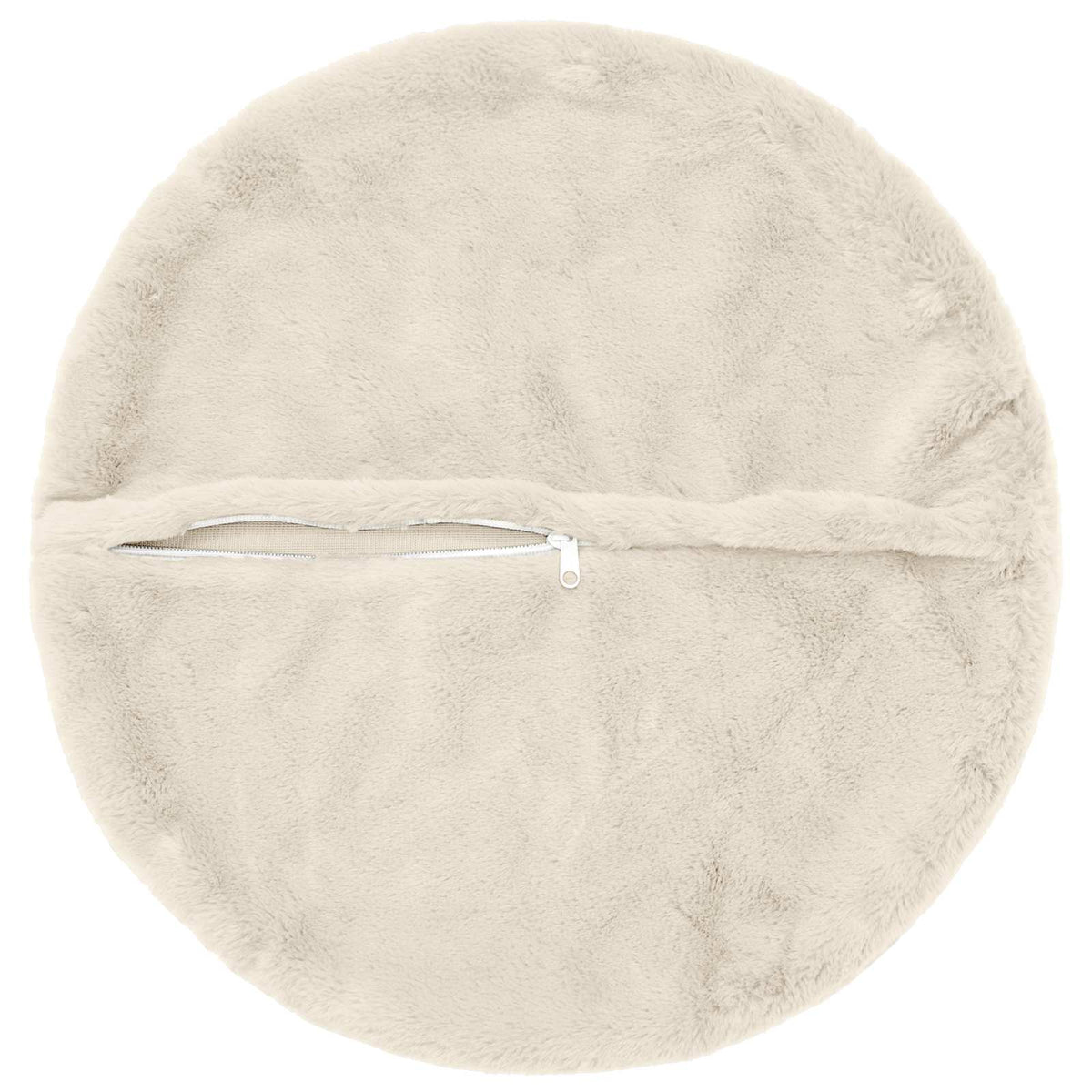 Cushion Cover 2 pcs HEERLEN White Ø 60 cm Faux Rabbit Fur