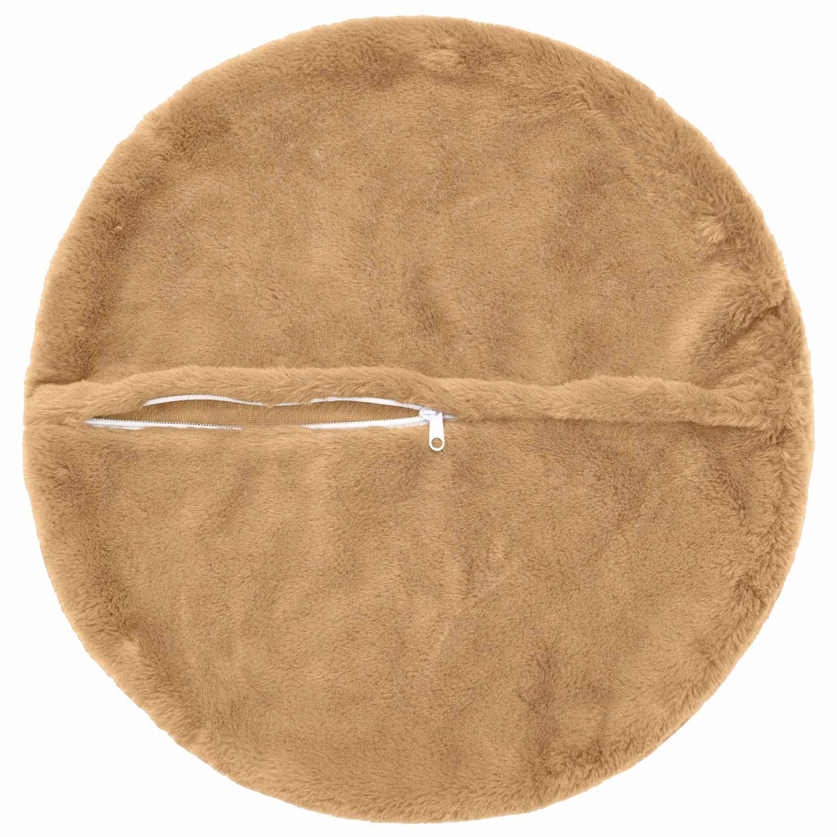 Cushion Cover 2 pcs HEERLEN Taupe Ø 60 cm Faux Rabbit Fur