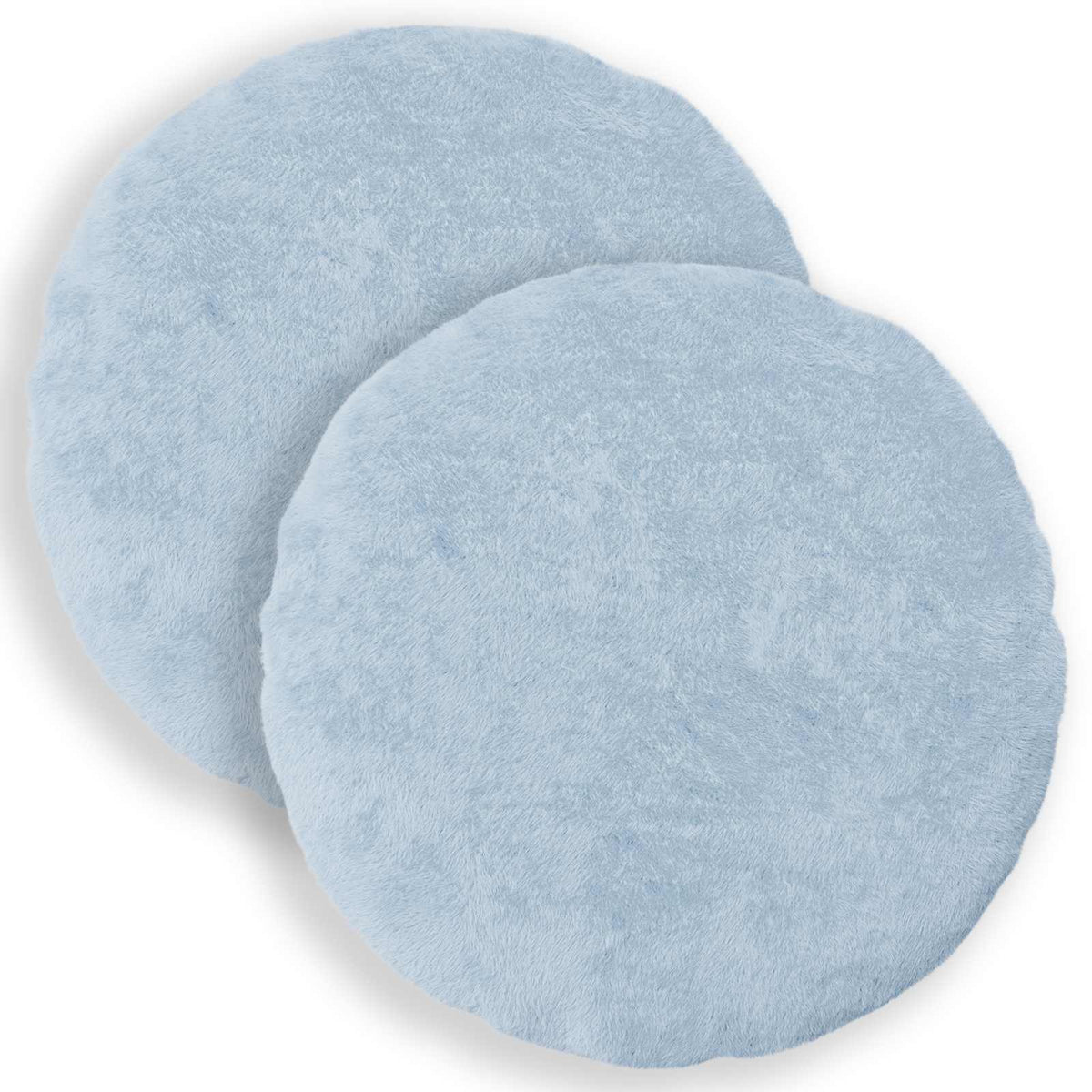 Cushion Cover 2 pcs HEERLEN Light Blue Ø 60 cm Faux Rabbit Fur
