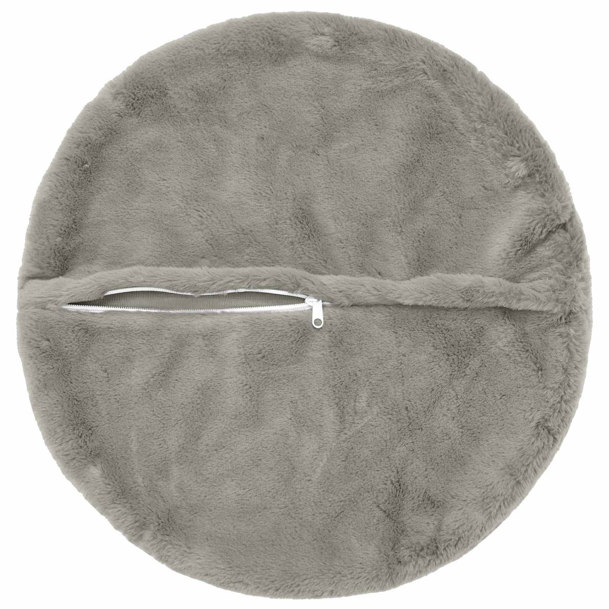 Cushion Cover 6 pcs HEERLEN Light Grey Ø 60 cm Faux Rabbit Fur