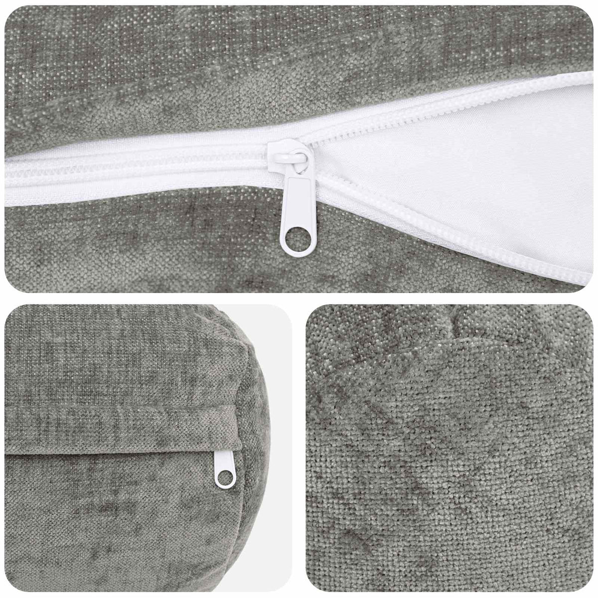 Cushion Cover 6 pcs HEERLEN Dark Grey Ø 15 x 40 cm