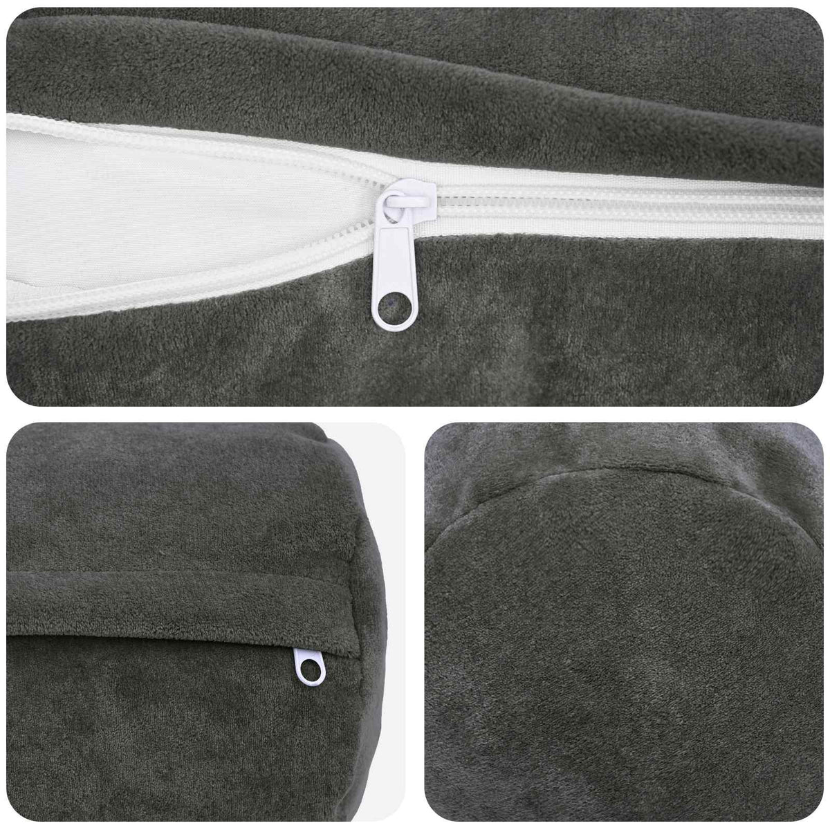 Cushion Cover 6 pcs HEERLEN Anthracite Ø 15 x 40 cm