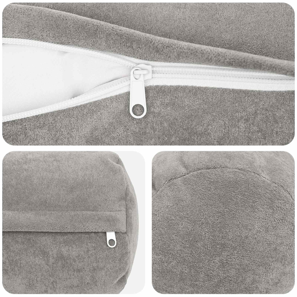 Cushion Cover 6 pcs HEERLEN Light Grey Ø 15 x 40 cm