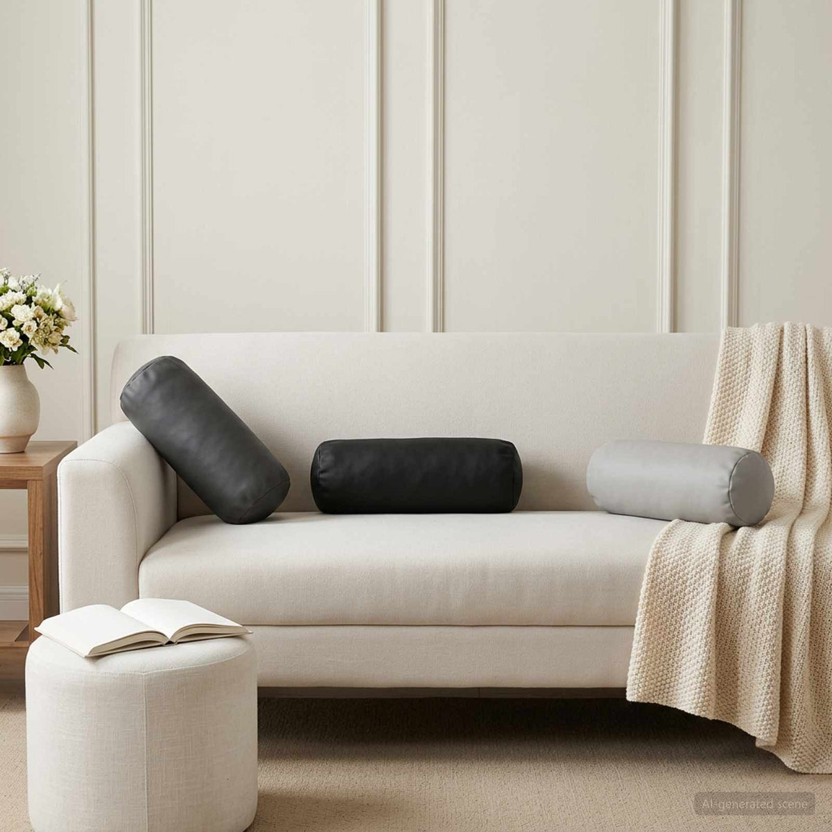 Cushion with Pillow HEERLEN 2 pcs Anthracite Polyester