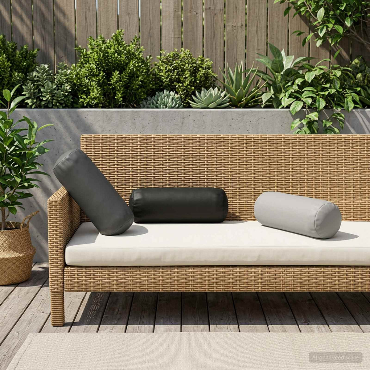 Cushion with Pillow HEERLEN 2 pcs Anthracite Polyester