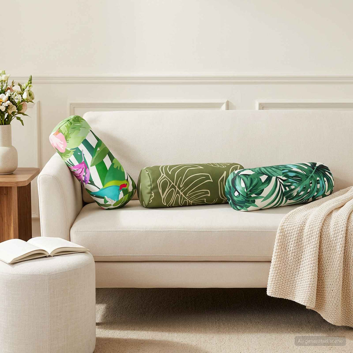 Throw Pillow 6 pcs HEERLEN Multicolour Dia. 15 x 40 cm