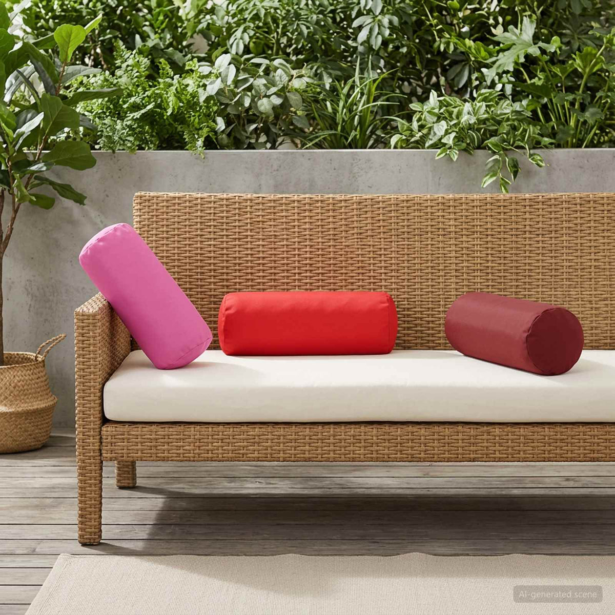 Throw Pillow 2 pcs HEERLEN Pink Dia. 15 x 40 cm Polyester
