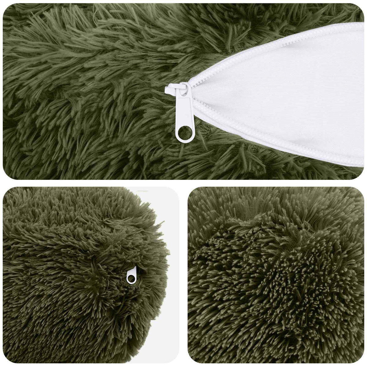 Cushion Cover 6 pcs HEERLEN Green Ø 15 x 40 cm PV Fleece