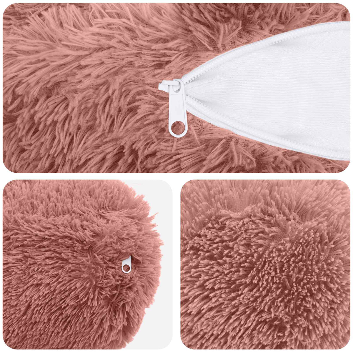 Cushion Cover 6 pcs HEERLEN Pink Ø 15 x 40 cm PV Fleece