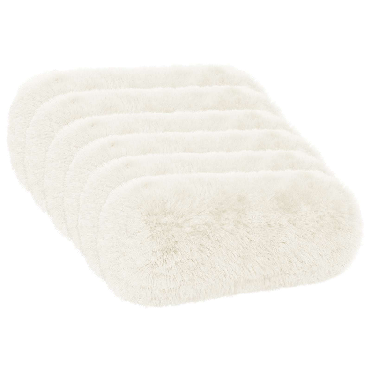 Cushion Cover 6 pcs HEERLEN White Ø 15 x 40 cm PV Fleece