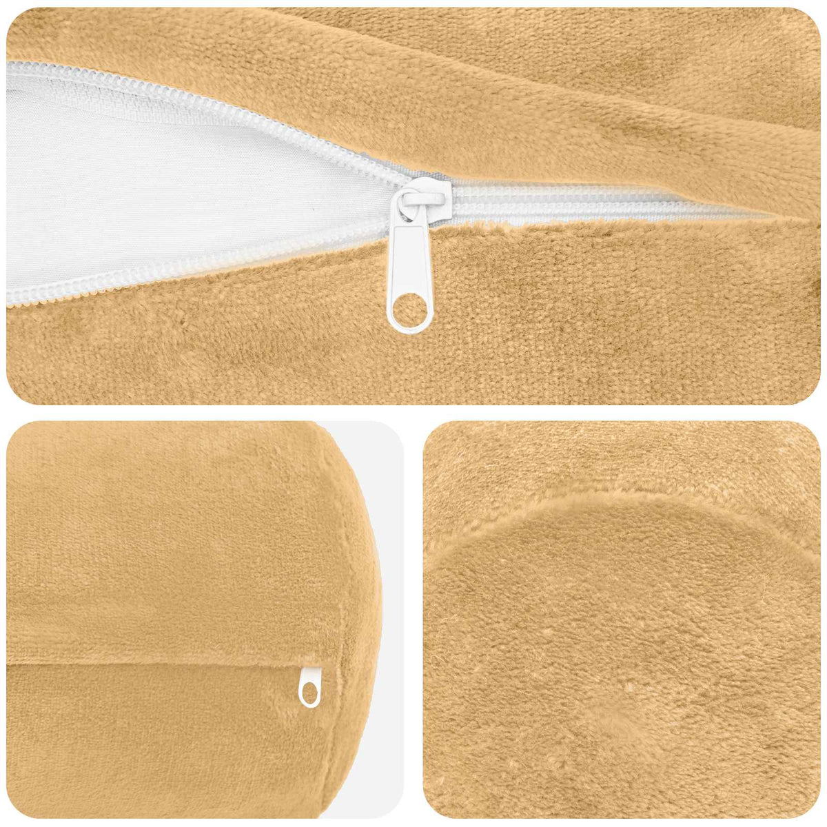 Cushion Cover 6 pcs HEERLEN Taupe Dia. 15 x 40 cm Flannel