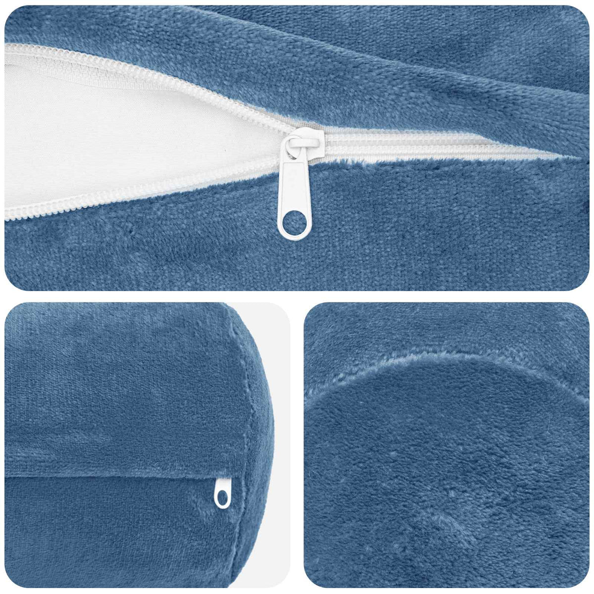 Cushion Cover 6 pcs HEERLEN Light Blue Dia. 15 x 40 cm Flannel