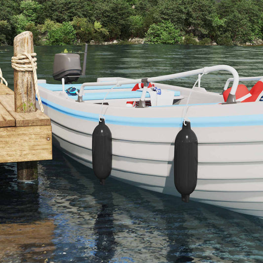 Boat Fenders 2 pcs Ø 14 x 50 cm Black PVC