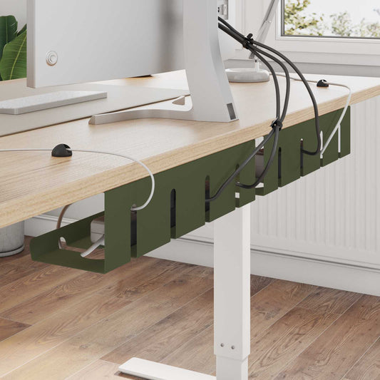 Under Desk Cable Management Tray 2 pcs Olive Green