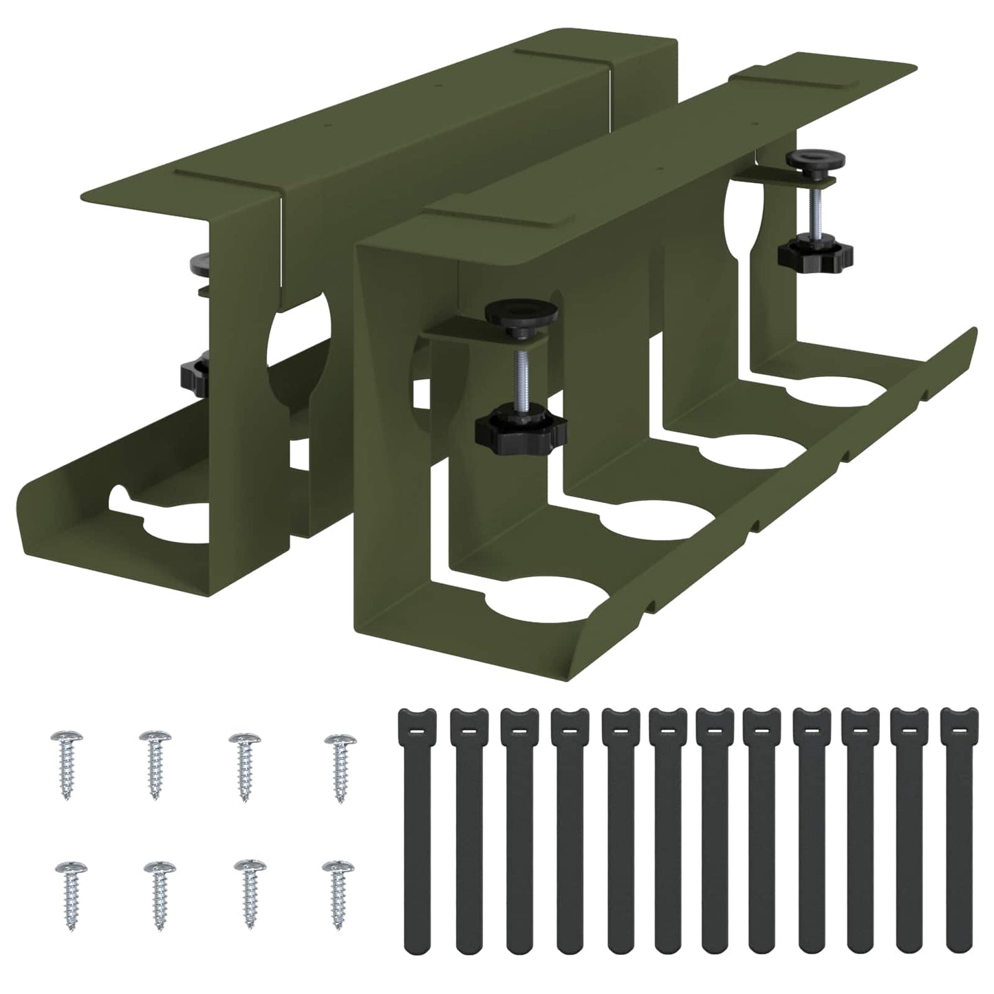 Under Desk Cable Management Tray 2 pcs Olive Green