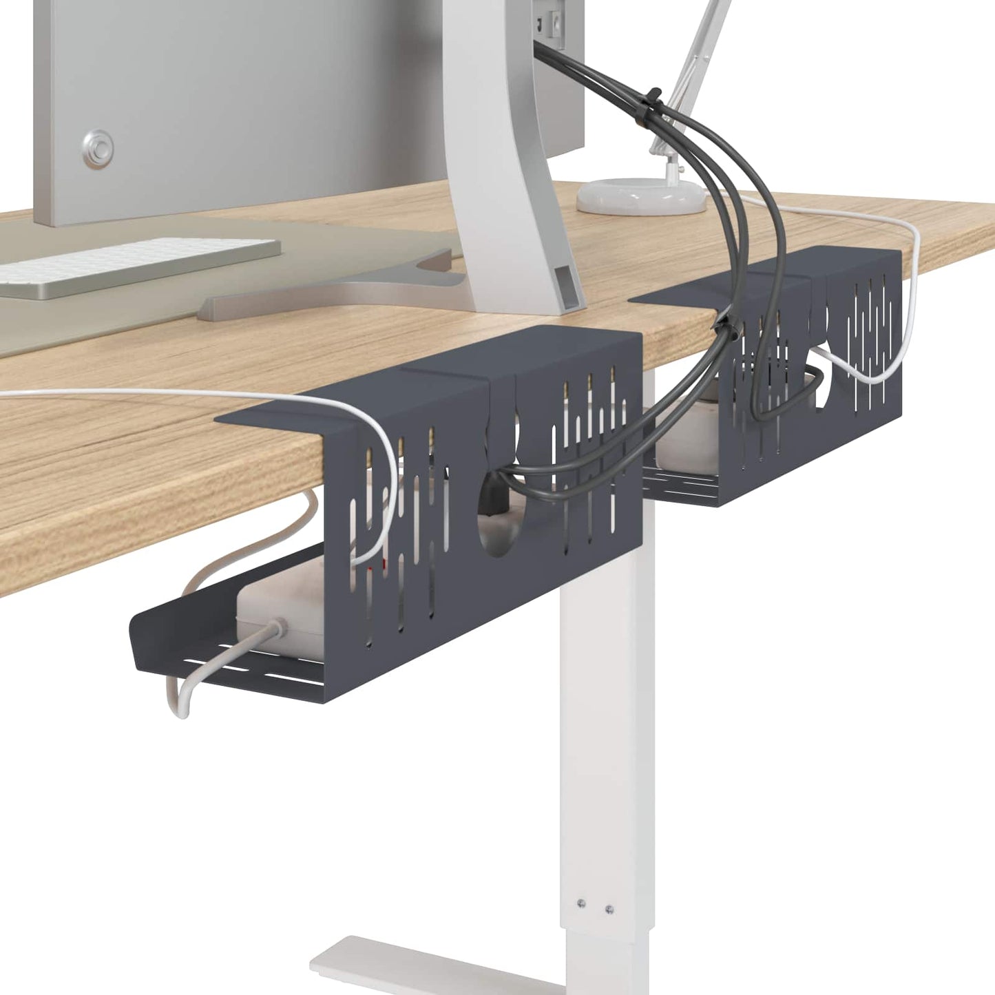 Under Desk Cable Management Tray 2 pcs Anthracite