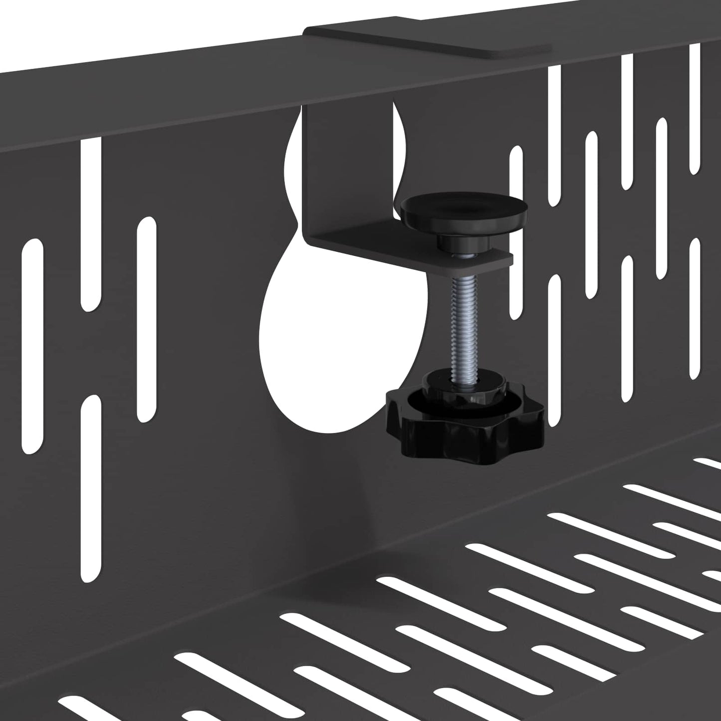 Under Desk Cable Management Tray 2 pcs Black 35 x 12 x 13 cm
