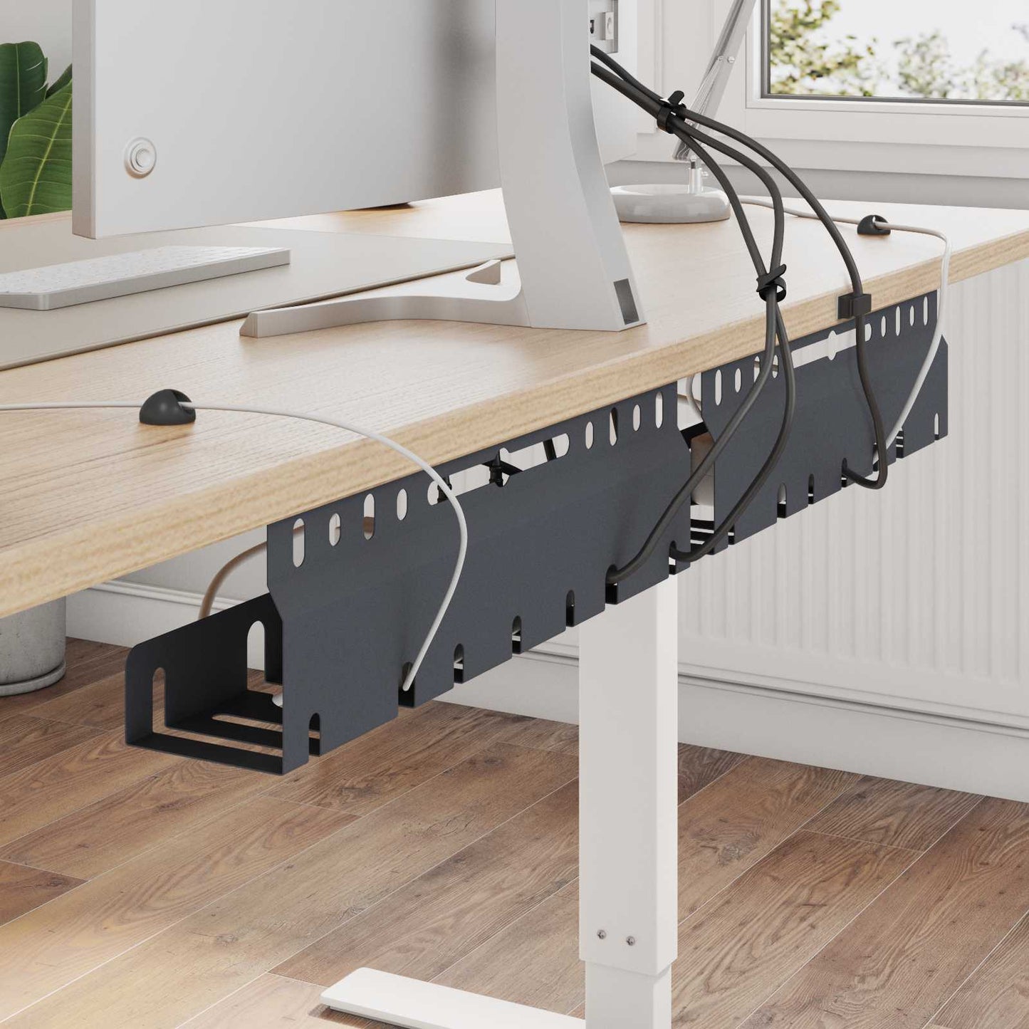 Under Desk Cable Management Tray 2 pcs Anthracite