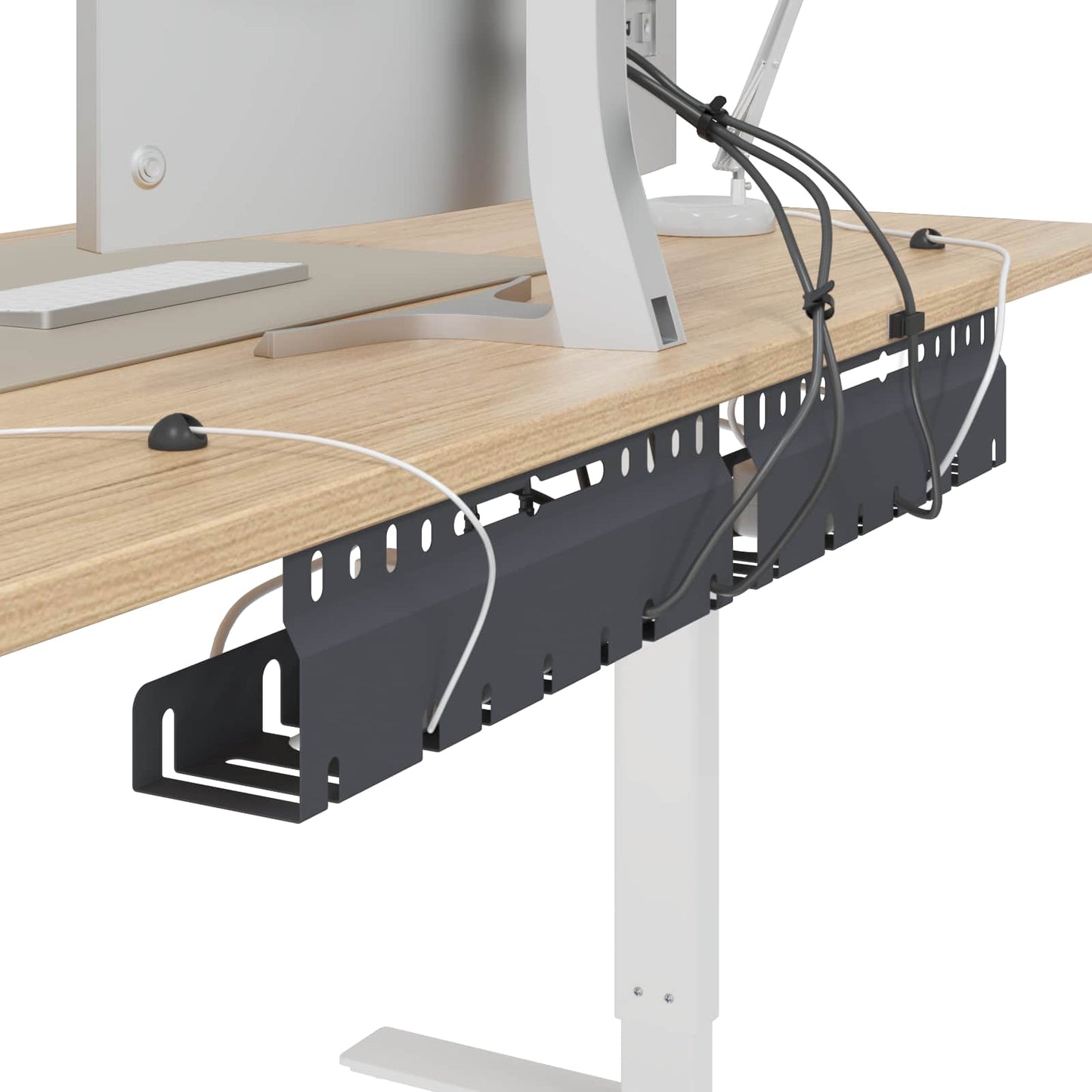 Under Desk Cable Management Tray 2 pcs Anthracite