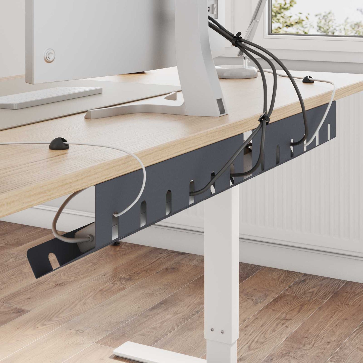 Under Desk Cable Management Tray 2 pcs Anthracite