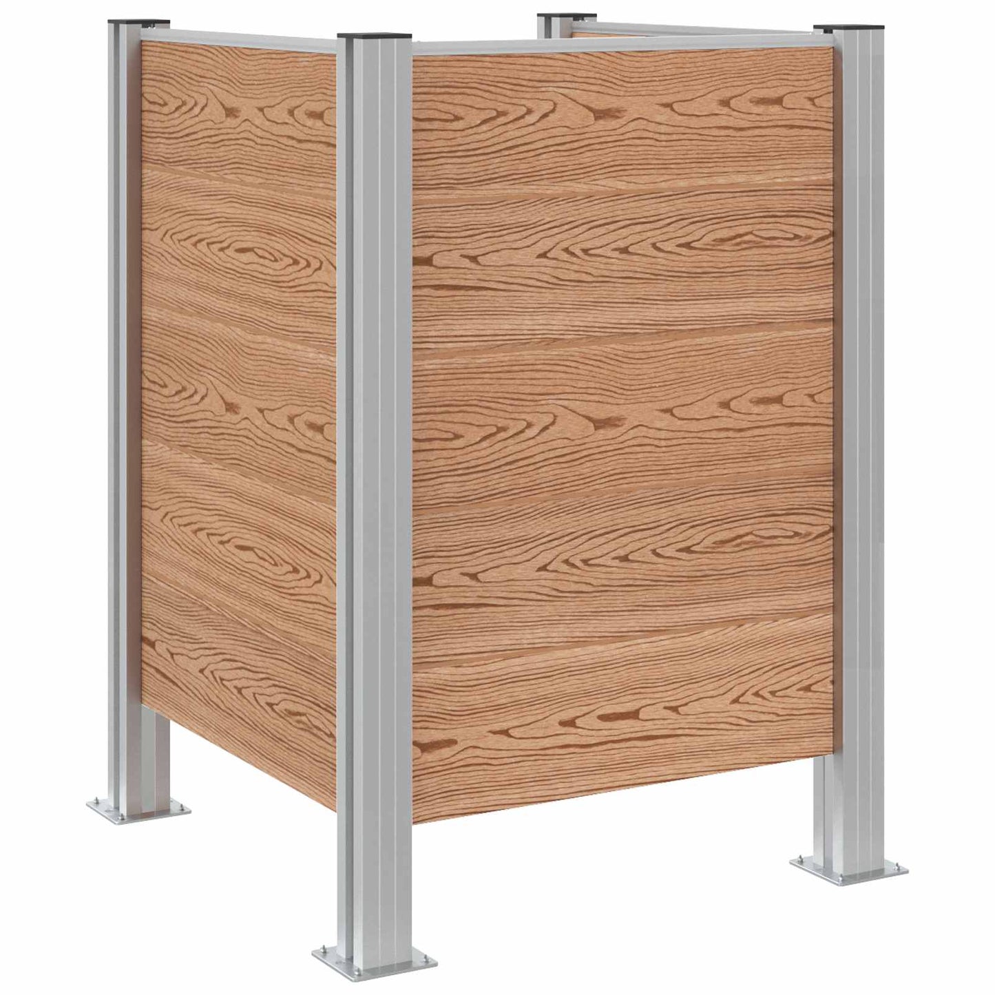Garbage Bin Fence Brown 85 x 85 x 115 cm Aluminium and WPC