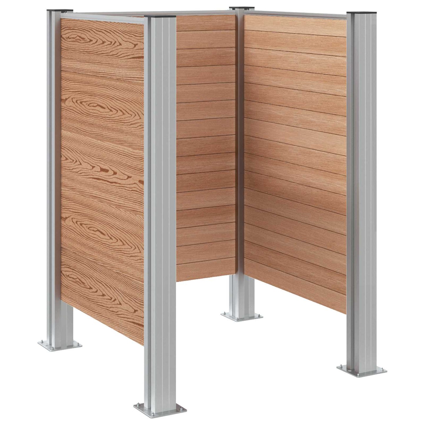 Garbage Bin Fence Brown 85 x 85 x 115 cm Aluminium and WPC