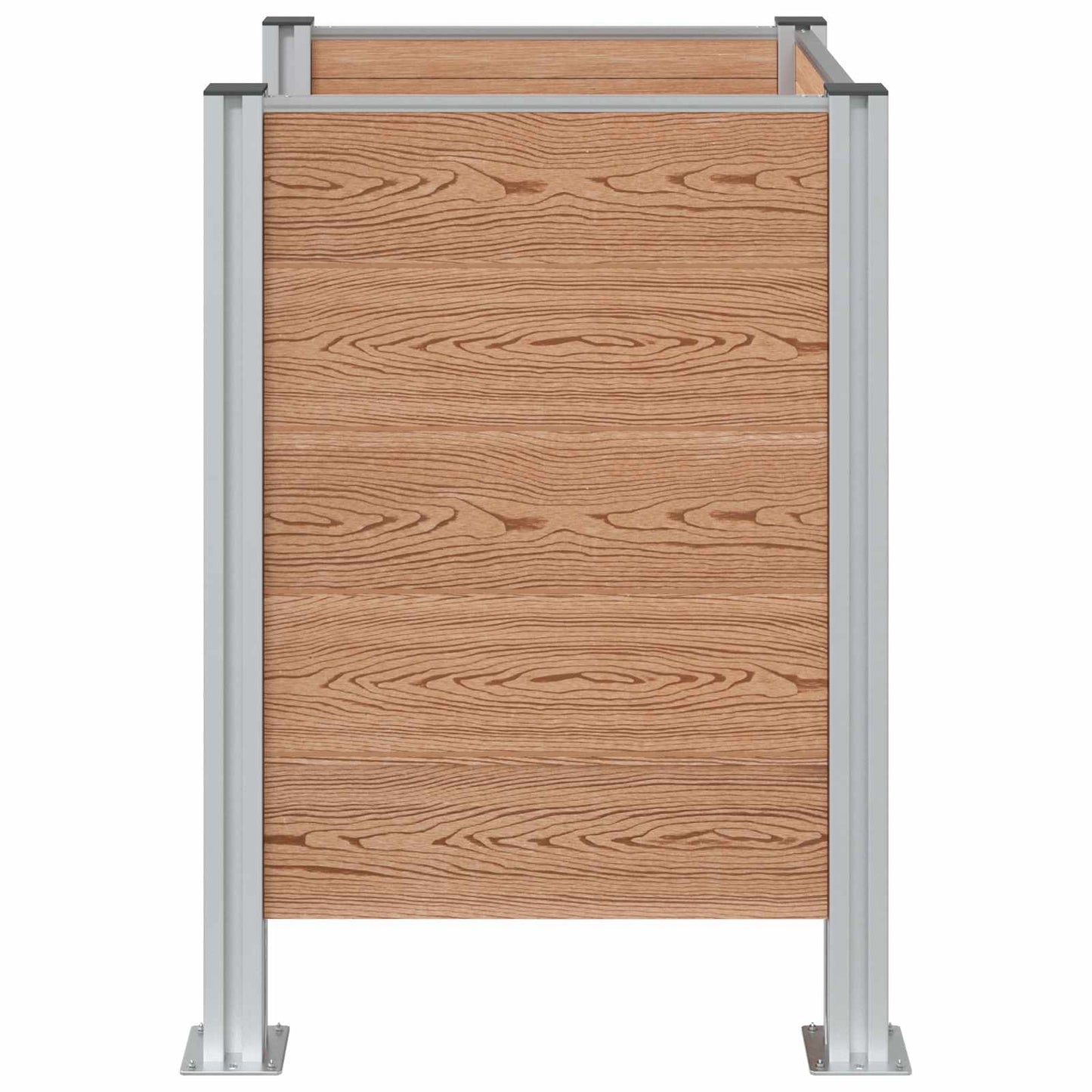 Garbage Bin Fence Brown 85 x 85 x 115 cm Aluminium and WPC
