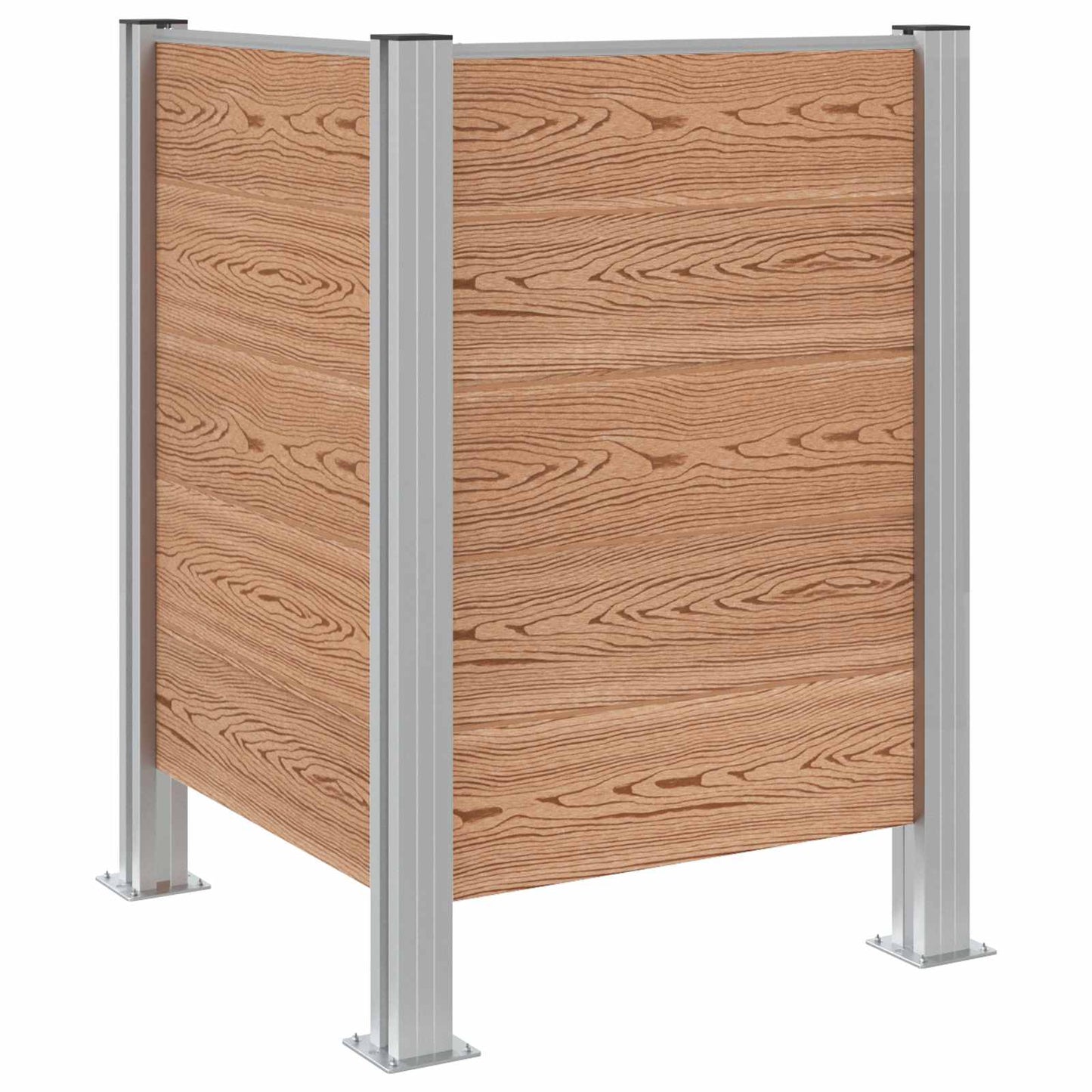 Garbage Bin Fence Brown 85 x 85 x 115 cm Aluminium and WPC