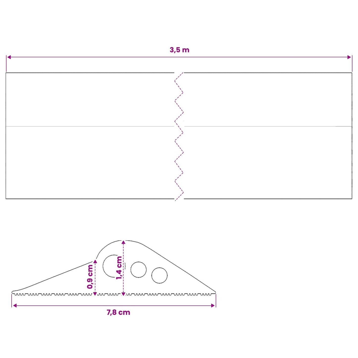 Garage Floor Seal Black 78 x 14 mm 3.5 m EPDM Rubber