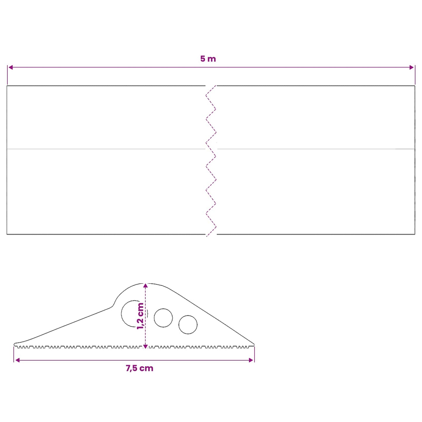 Garage Floor Seal Black 75 x 12 mm 5 m EPDM Rubber