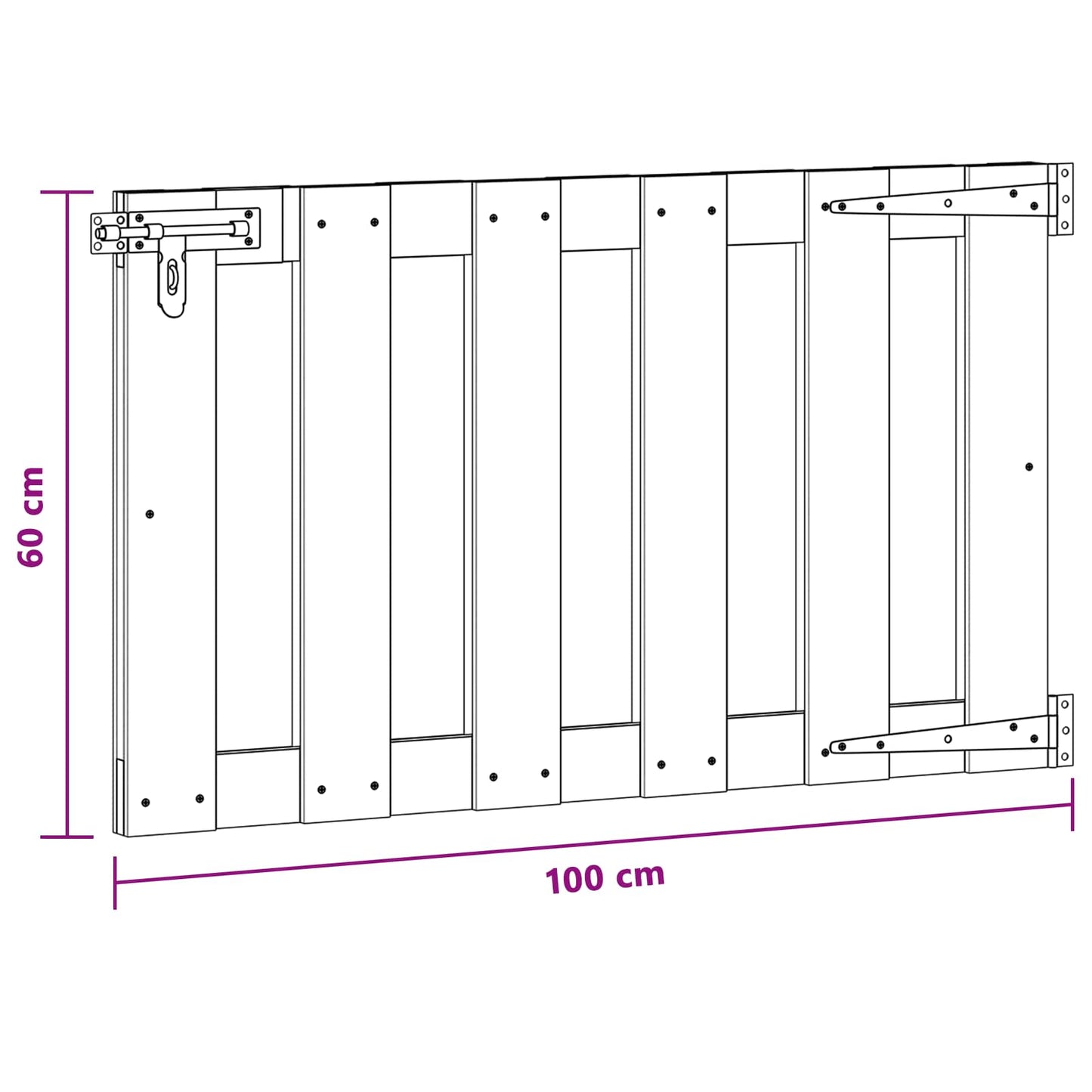 Garden Gate 100 x 60 cm WPC and Aluminium Black