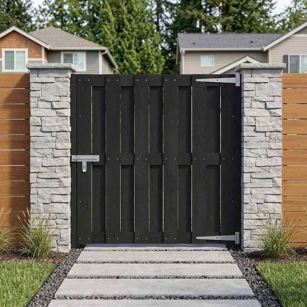 Garden Gate 100 x 100 cm WPC and Aluminium Black
