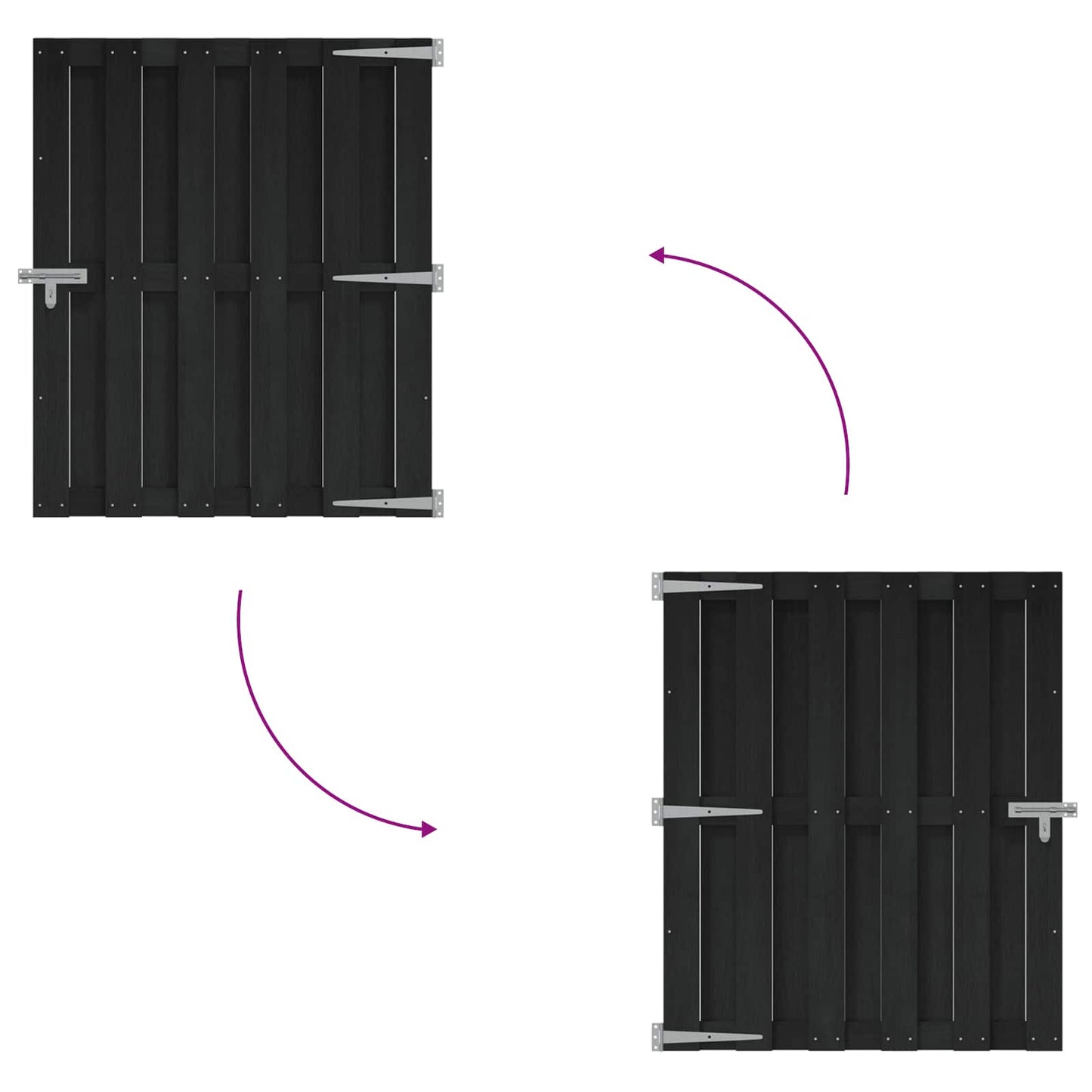 Garden Gate 100 x 112 cm WPC and Aluminium Black