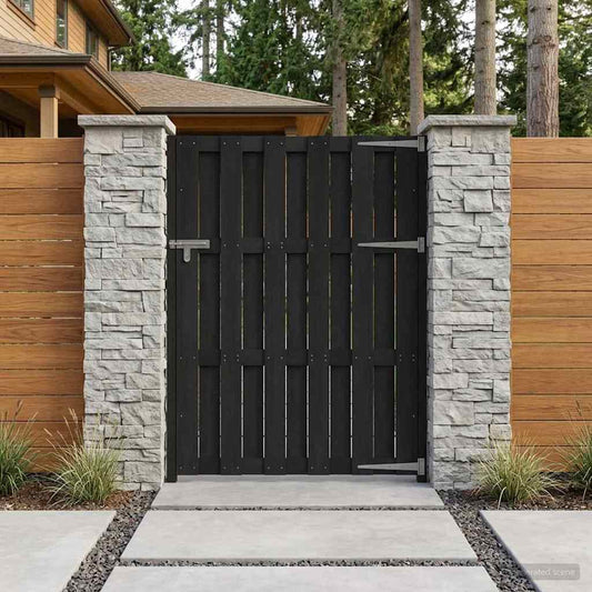 Garden Gate 100 x 150 cm WPC and Aluminium Black
