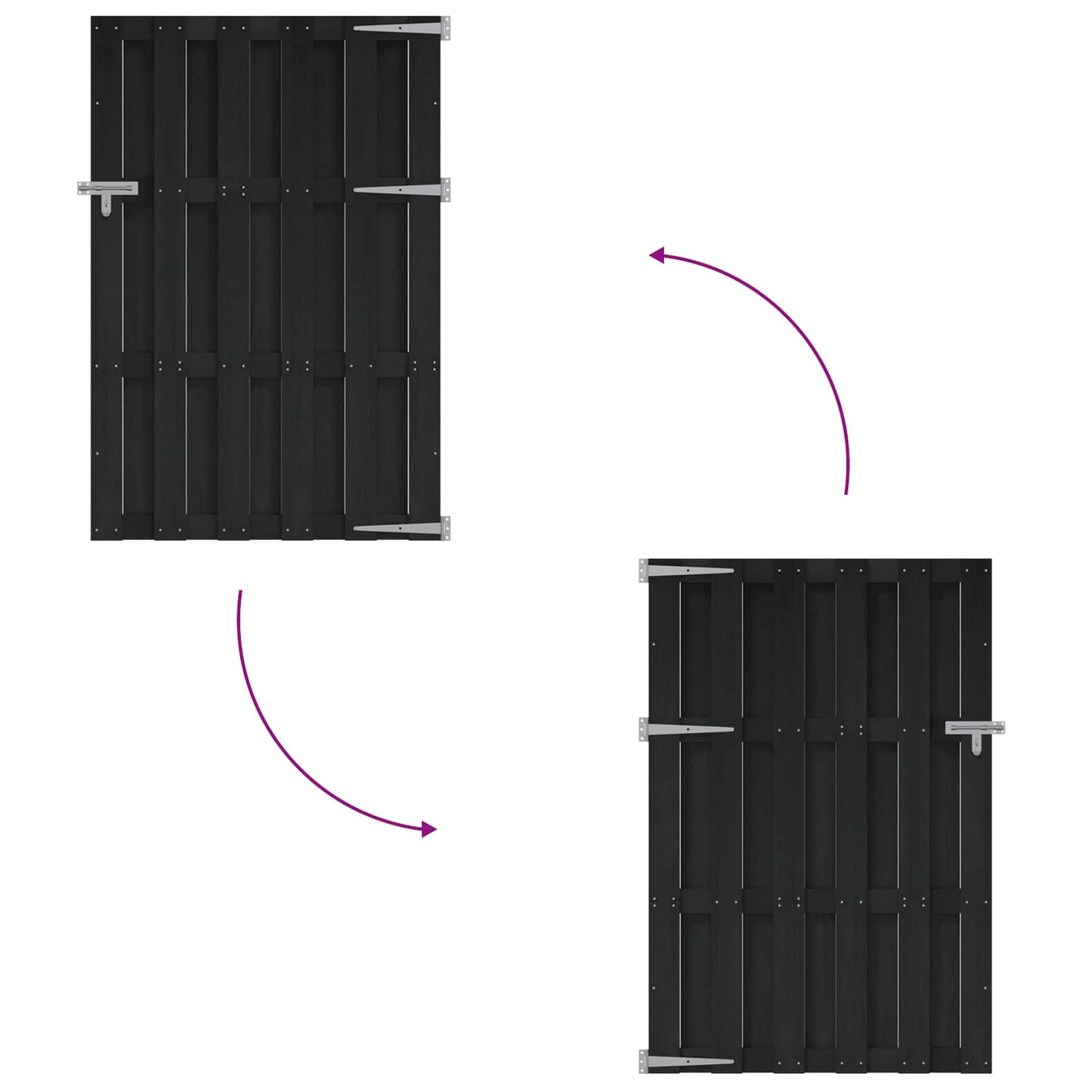 Garden Gate 100 x 150 cm WPC and Aluminium Black