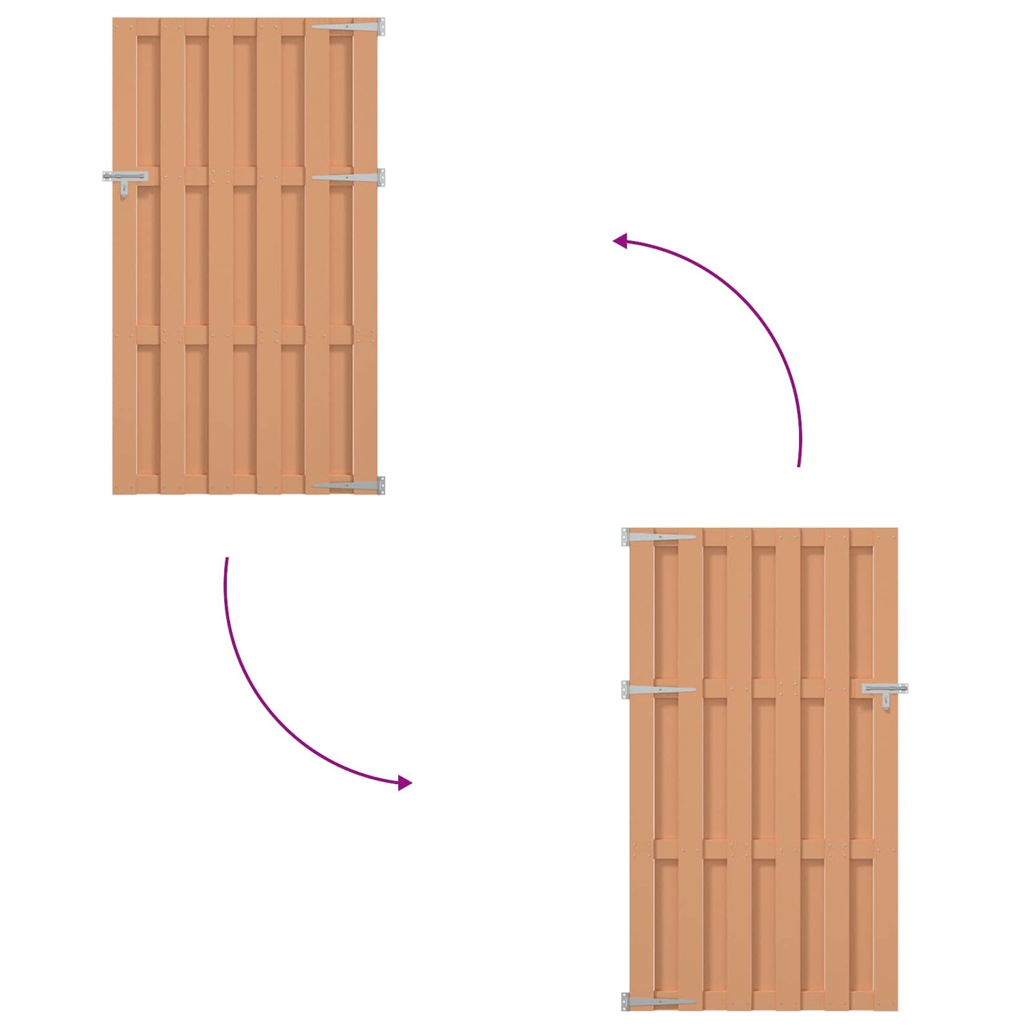 Garden Gate 100 x 180 cm WPC and Aluminium Brown