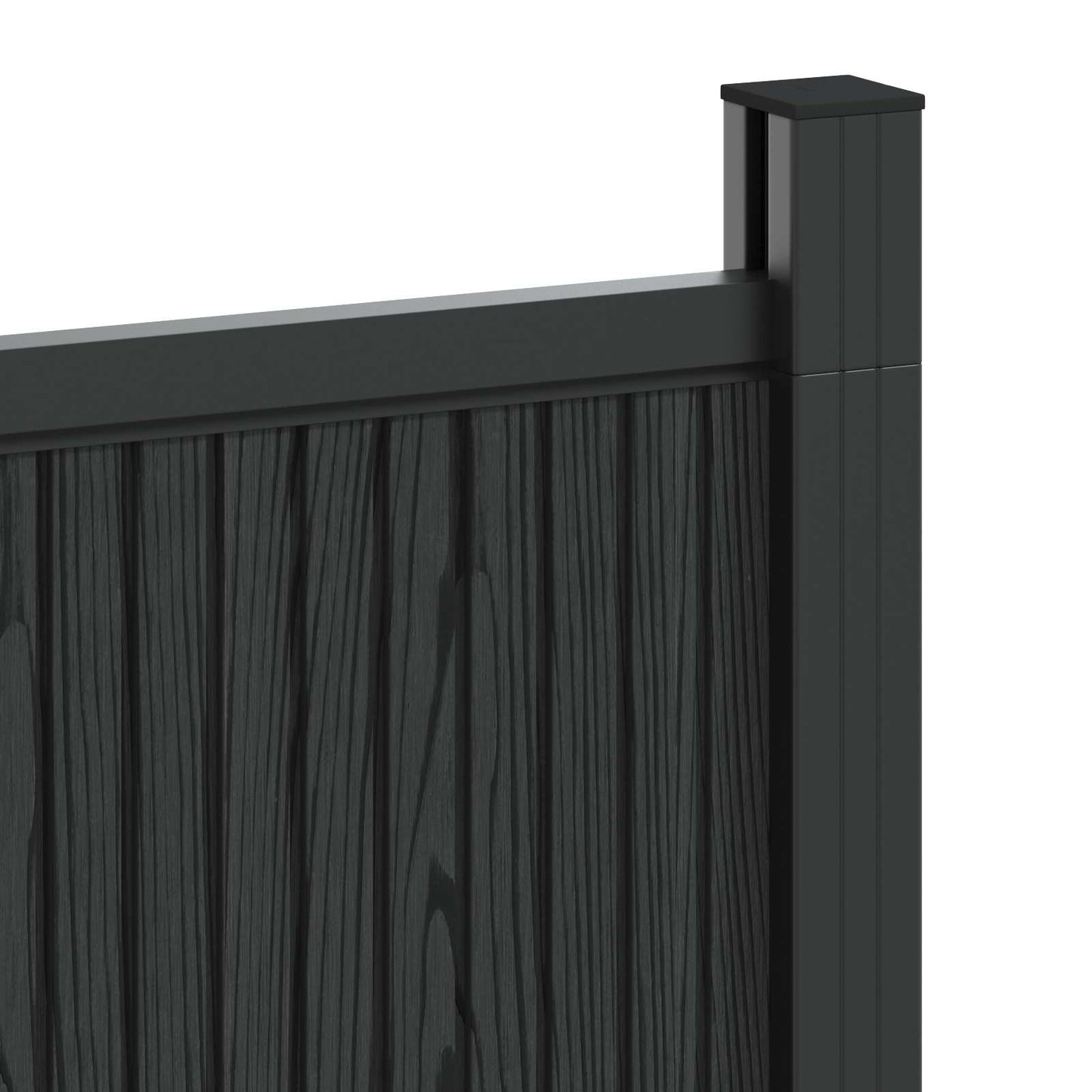Fence Panel WPC and Aluminium Black
