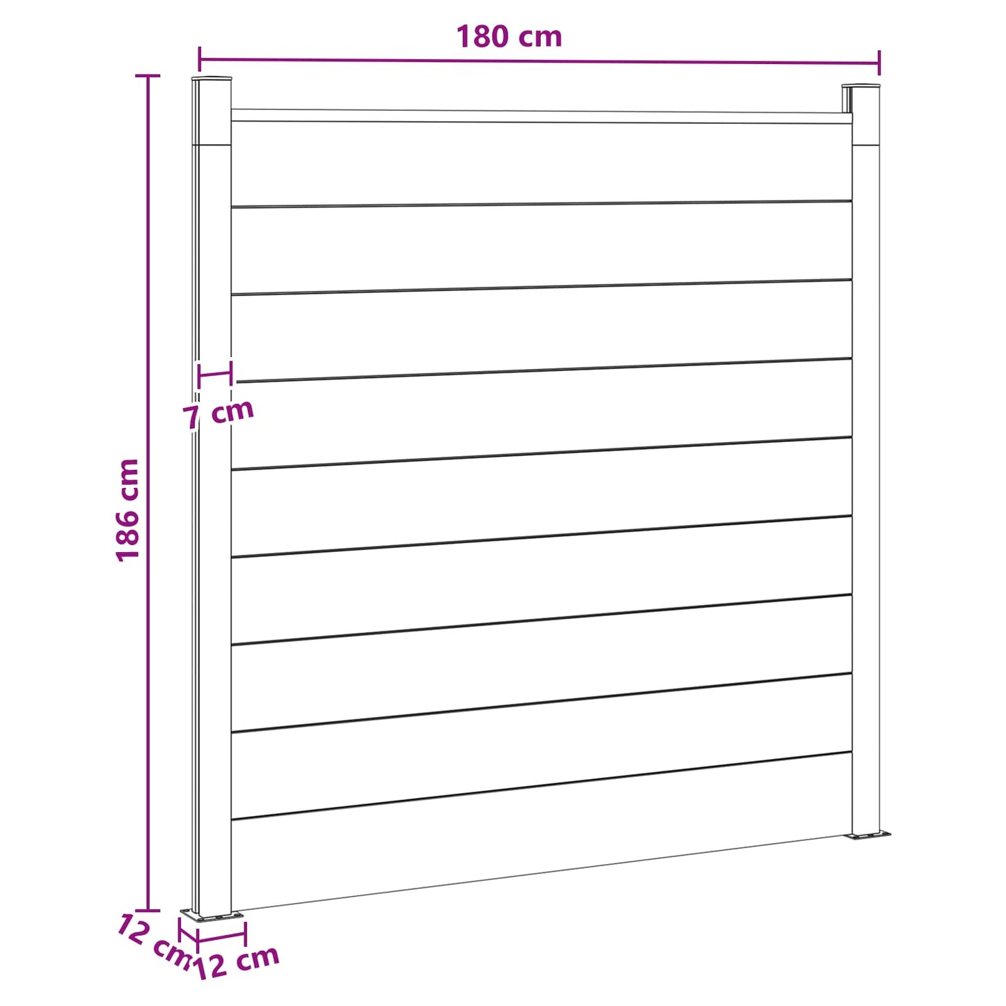 Fence Panel WPC and Aluminium Grey