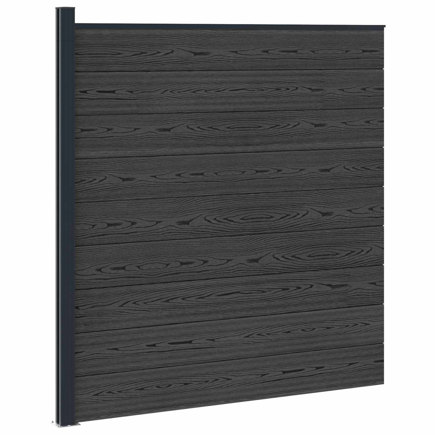 Fence Panel WPC and Aluminium Black