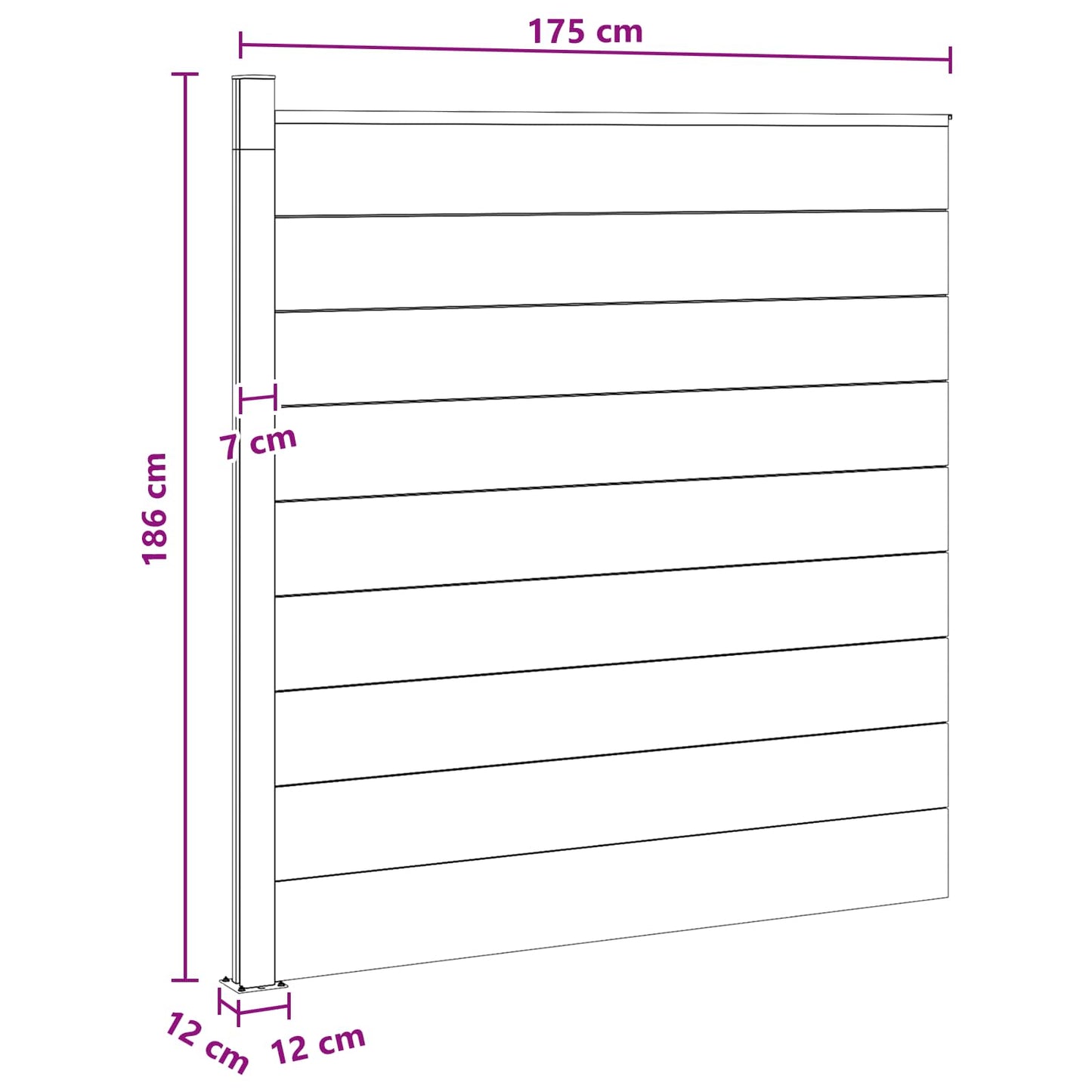 Fence Panel WPC and Aluminium Black