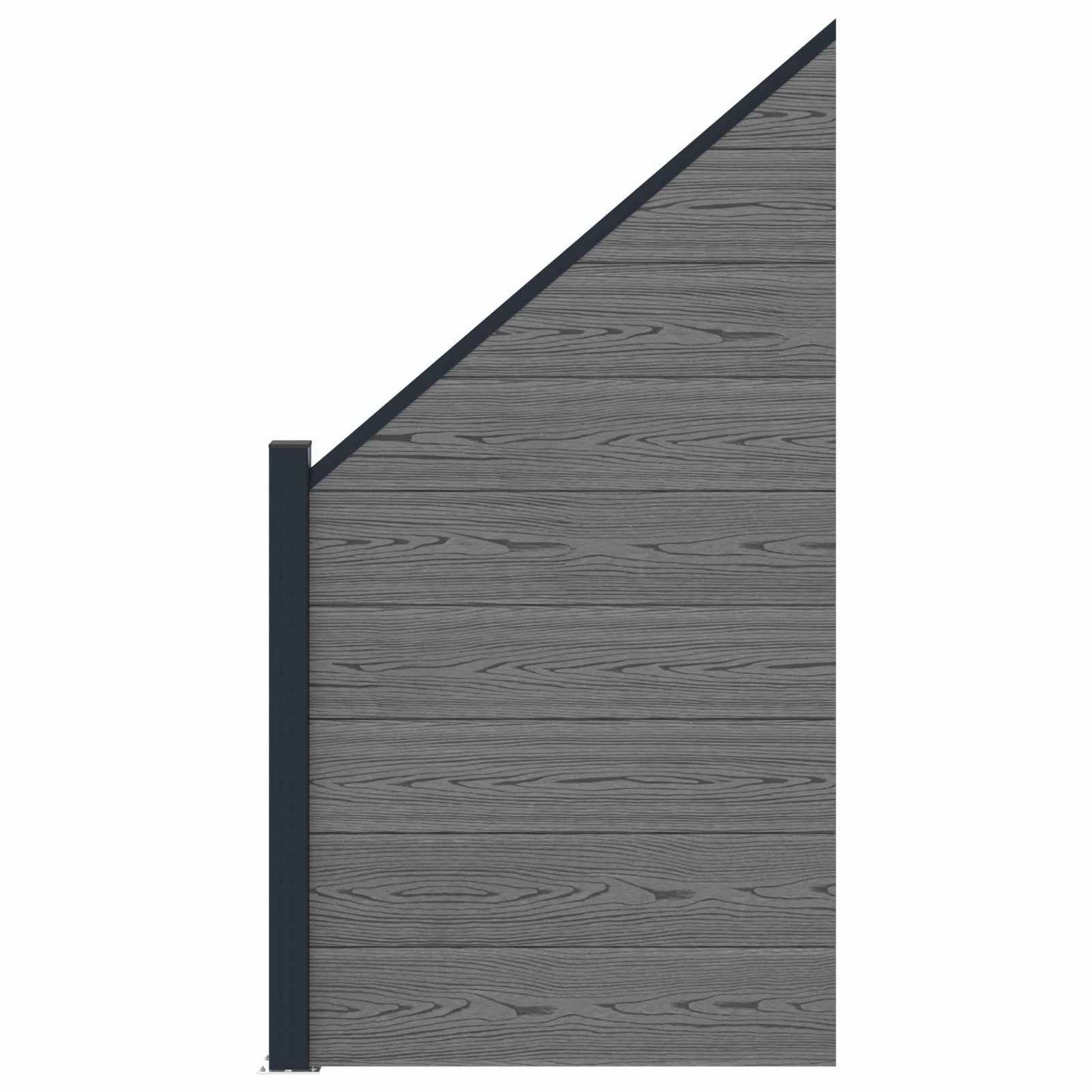 Fence Set 95 x 180 cm WPC and Aluminium Grey