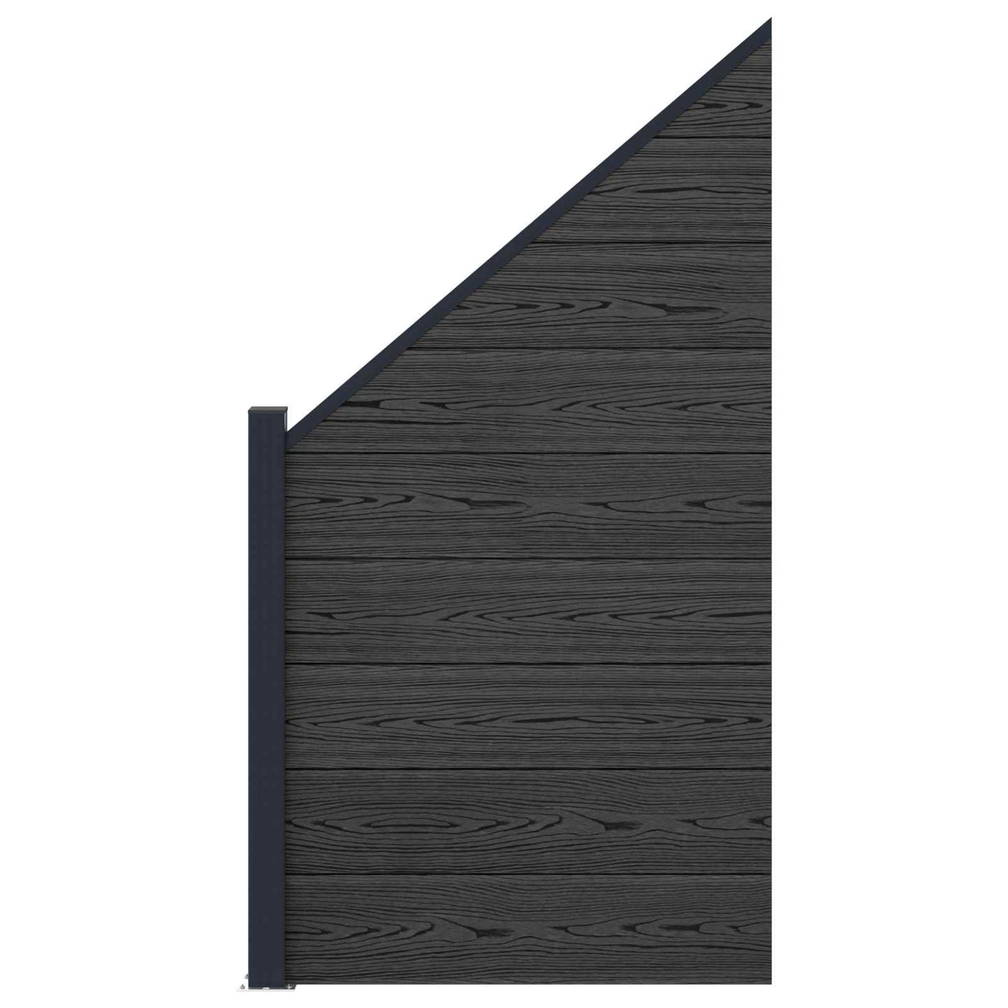 Fence Set 95 x 180 cm WPC and Aluminium Black
