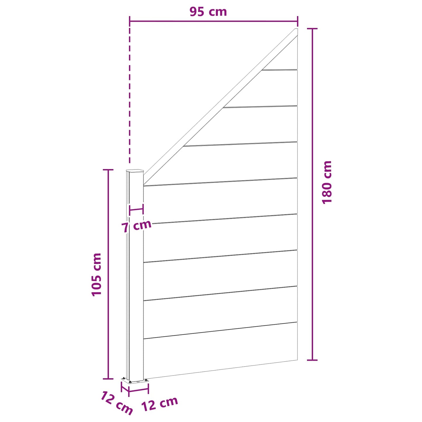 Fence Panel WPC and Aluminium Black
