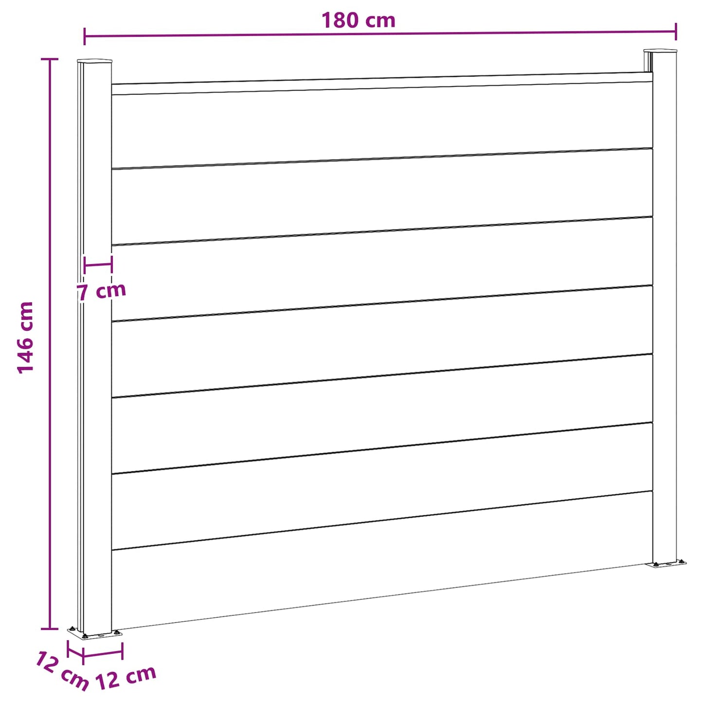 Fence Panel WPC and Aluminium Brown