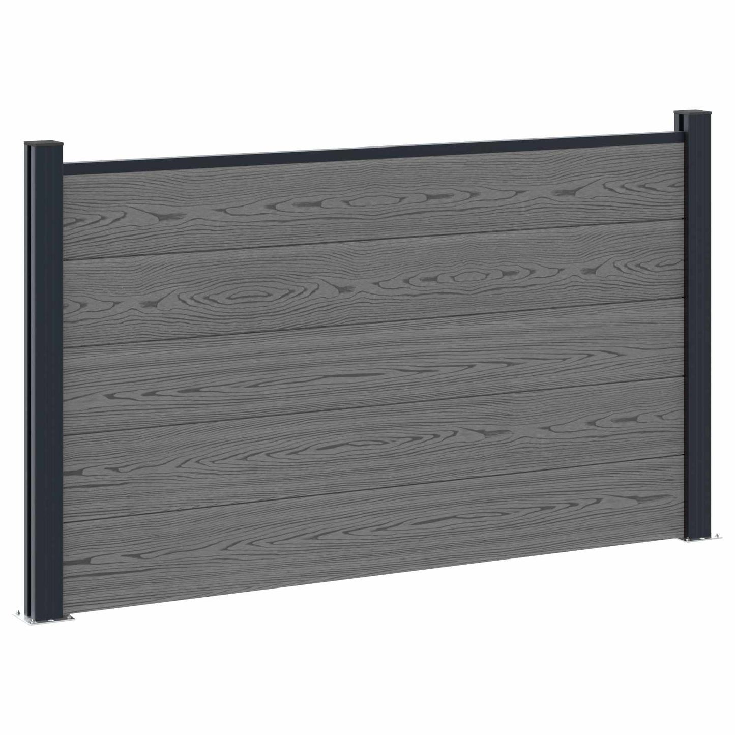 Fence Set 180 x 105 cm WPC and Aluminium Grey