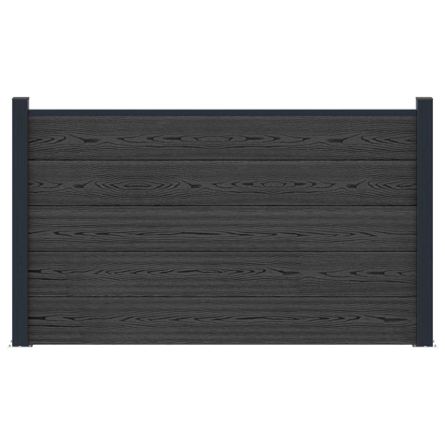 Fence Set 180 x 105 cm WPC and Aluminium Black