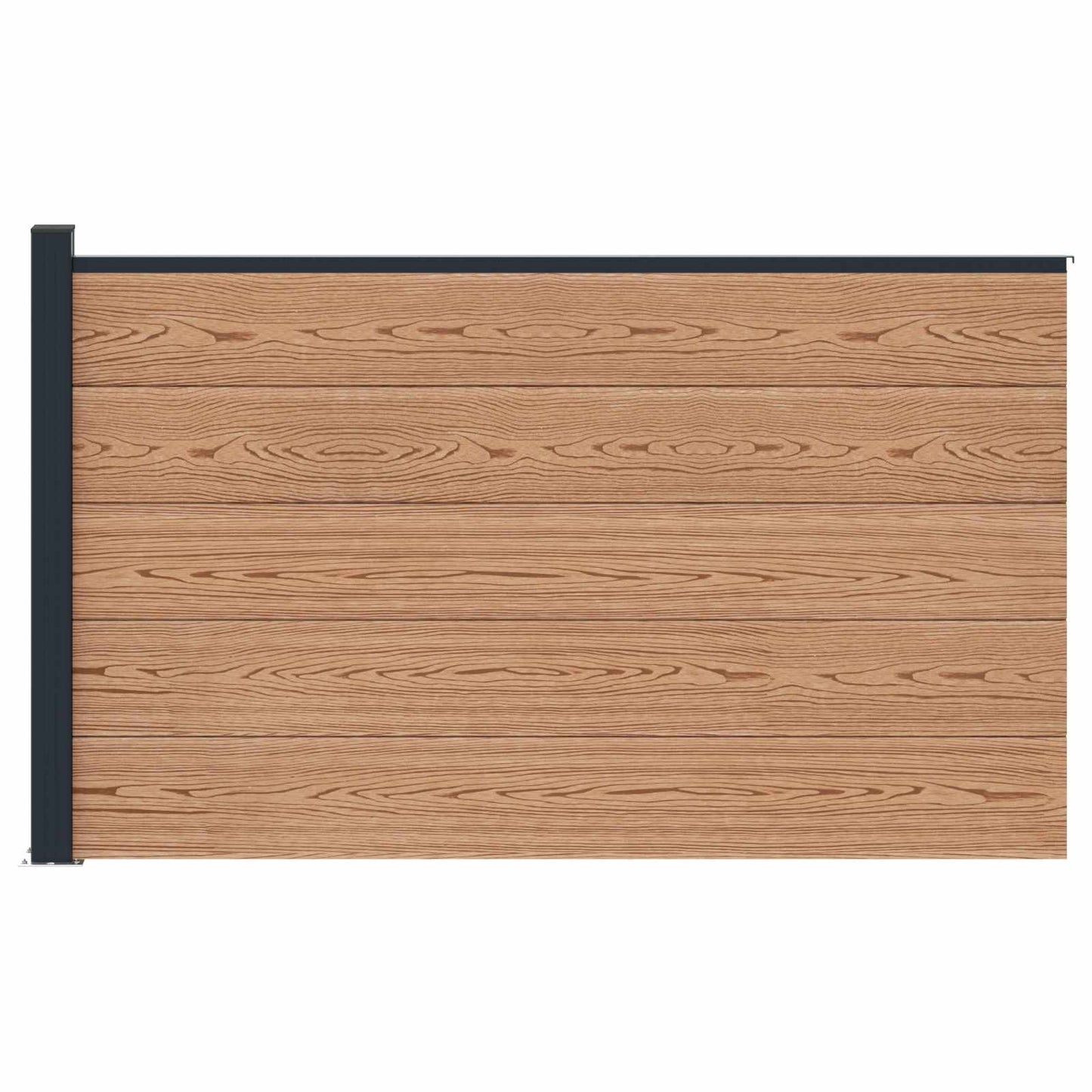 Fence Set 175 x 105 cm WPC and Aluminium Brown