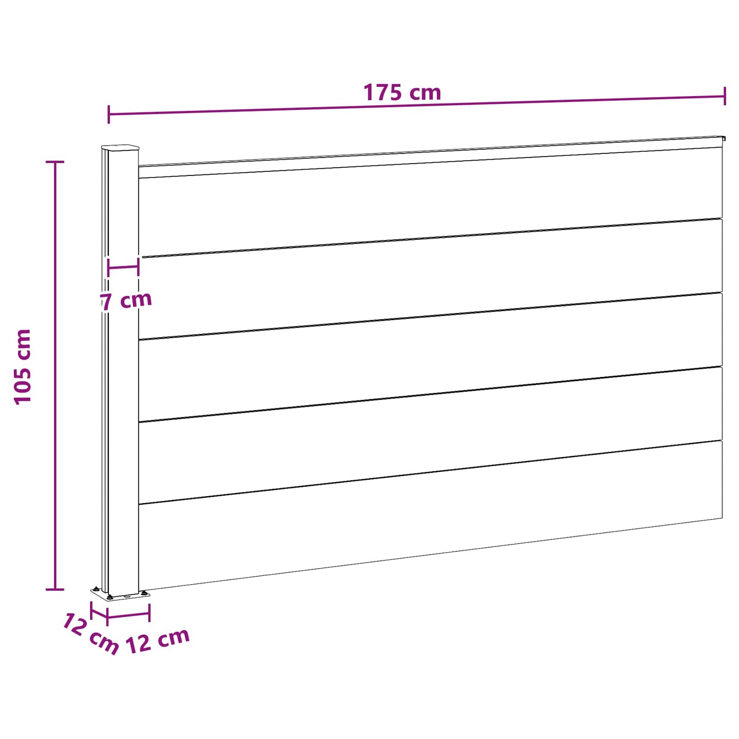 Fence Panel WPC and Aluminium Brown